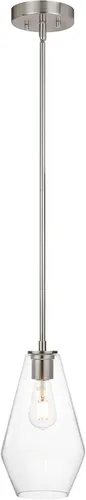 Vista 8 de XiNBEi Lighting Iluminación colgante de cristal, moderna lámpara colgante de cocina de 1 luz, lámpara colgante ajustable negra XB-P1228-MB