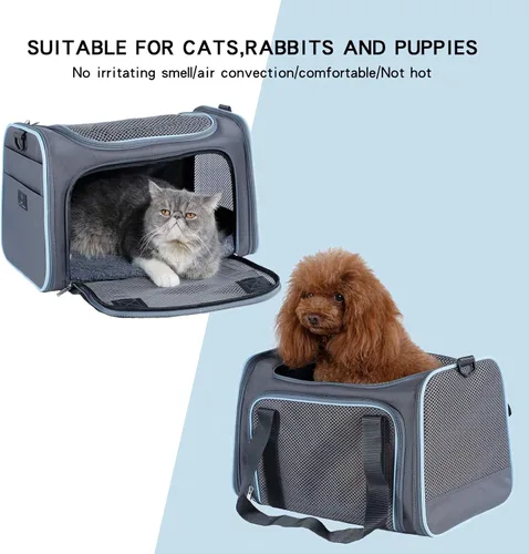 Vista 2 de A 4 Pet Airline Approved Cat Carrier, Soft-Sided, Washable, for Cats
