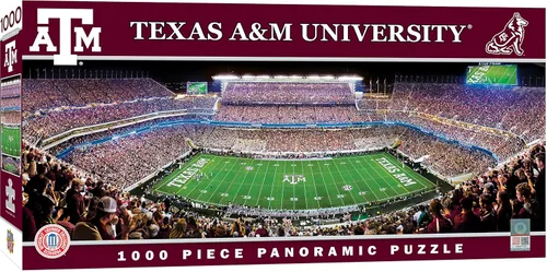 Vista 7 de MasterPieces Rompecabezas de 1000 piezas – NCAA Texas A&M Aggies vista panorámica del estadio de fútbol americano, divertido para adultos y familia