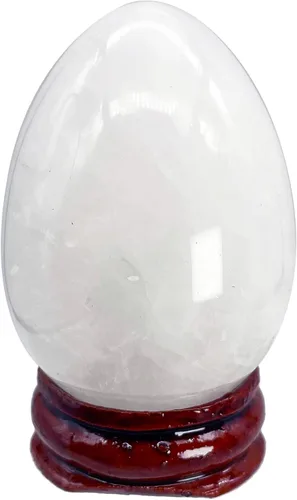 Vista 20 de Fekuar Figura de huevo de piedra, cristal curativo pulido, escultura de esfera de huevos de Pascua con soporte de madera, piedra de ojo de tigre