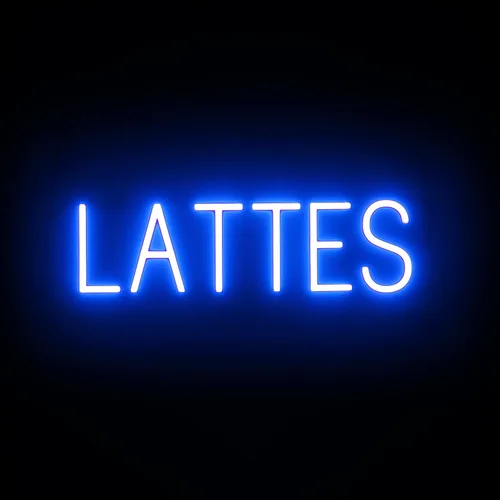 Vista 56 de SpellBrite Letrero de té Aspecto de letrero de té neón, luz LED azul, 13.1 x 6.3 pulgadas Ultra-Bright Click-Together Signage for Cafes, with