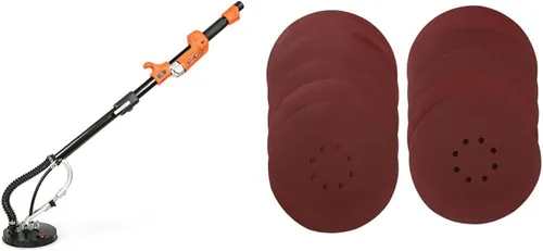 Vista 8 de WEN DW6395 Lijadora de paneles de yeso de velocidad variable de 6.3 amperios con motor de montaje medio, negro y lijadora DW120SP para paneles