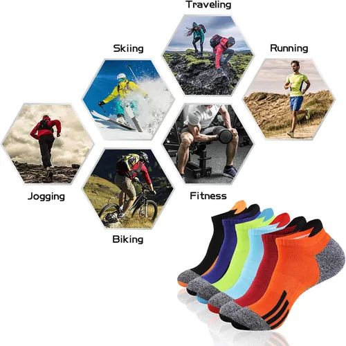 Vista 6 de JOYNÉE Mens Ankle Low Cut Athletic Tab Socks for Men Sport Comfort Cushion Sock 6 Pack