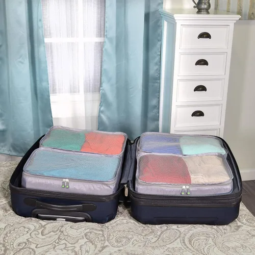 Vista 8 de Rolling Nomad Juego de 4 cubos de embalaje para maletas, viajes, camping
