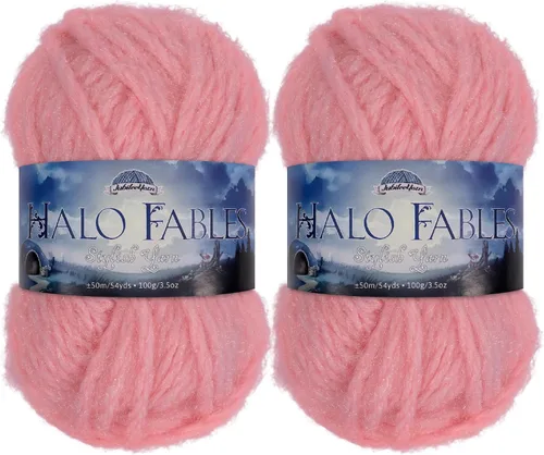 Vista 24 de JubileeYarn Halo Fables Yarn - 100g/Skein Bulky Polyester - North Wind Sun - 2 Skeins