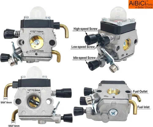 Vista 5 de Carburador C1Q-S97 FS38 FS55R para Stihl FS55 FS45 FS46 KM55 HL45 FS45L FS45C FS46C FS55C FS55RC Recortador de malezas con filtro Ari Kit