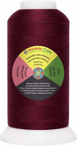 Vista 24 de Mandala Crafts Airforce Blue Tex 70 - Hilo de poliéster para tapicería 1500 Yds T70 UV Resistant Strong Thread for Leather Sewing, Marine
