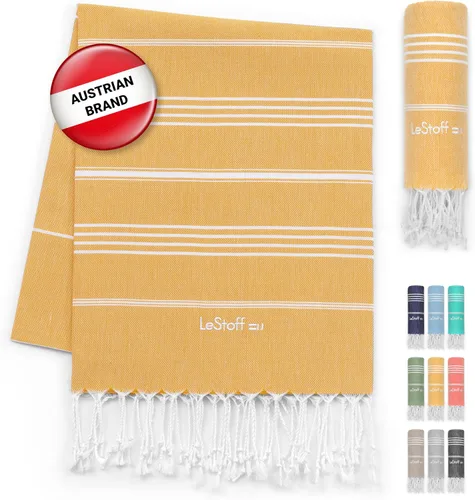 Vista 10 de LeStoff Toalla de playa turca 100% algodón orgánico prelavada de 38 x 71 pulgadas, suave, altamente absorbente, de secado rápido, playa, piscina