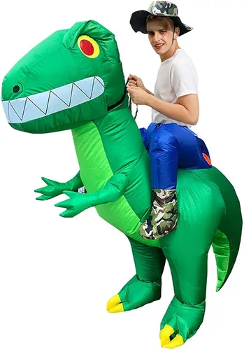 Vista 7 de Disfraz inflable para niños, disfraces inflables de Halloween, disfraz inflable de tiranosaurio Rex, disfraces de explotar
