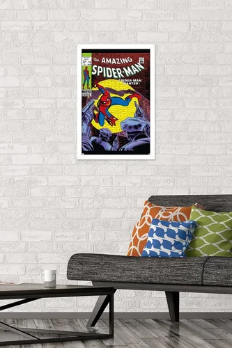 Vista 25 de Marvel Comics Amazing Spider-Man #70 - Póster de pared, 22.4 pulgadas de largo x 14.7 pulgadas de ancho, versión enmarcada de madera de granero