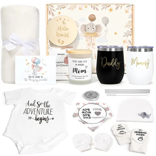 Vista 8 de Regalos para nuevas mamás para mujeres, regalo de embarazo de lujo para nuevos padres, regalos de revelación de género, juegos de regalo para bebés