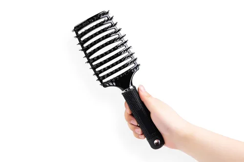Vista 7 de ThickTails Cepillo curvado ventilado de cerdas de jabalí para secar con soplado, desenredar y peinar cabello rizado y grueso (paquete de 2)