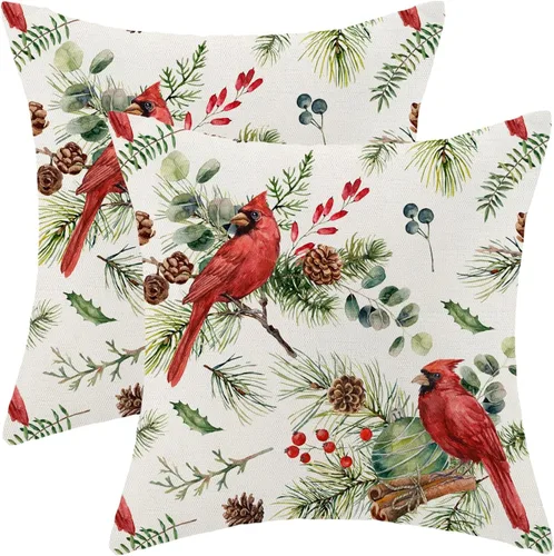 Vista 10 de Juego de 2 fundas de almohada navideñas de 18 x 18 pulgadas, con bastón de caramelo de hombre de jengibre, decoración de invierno, decoración