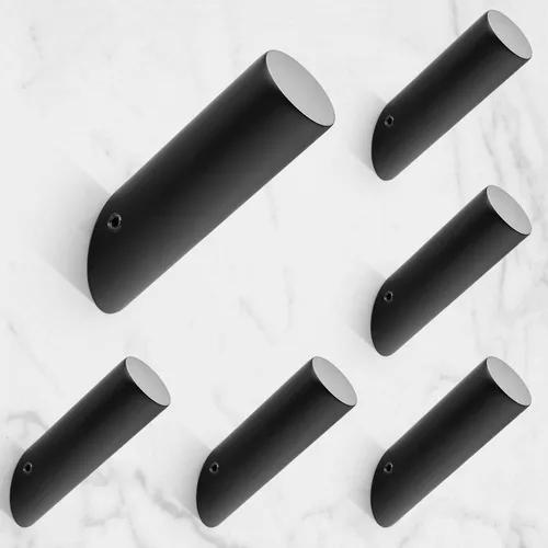 Vista 24 de NINETREX Ganchos negros para toallas, color negro mate, ganchos modernos para toallas, ganchos de acero inoxidable SUS 304, resistentes al agua