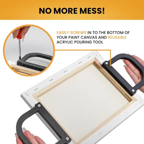 Vista 2 de SplashNcolor - Manijas de lona para verter pintura, soporte de asas acoplables para una fácil inclinación, herramientas de vertido de pintura
