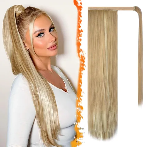 Vista 46 de BARSDAR Extensión de Cola de Caballo Corta y Recta - Extensiones de Cabello de Cola de Caballo con Cordón de 14 Pulgadas en Negro para Mujeres