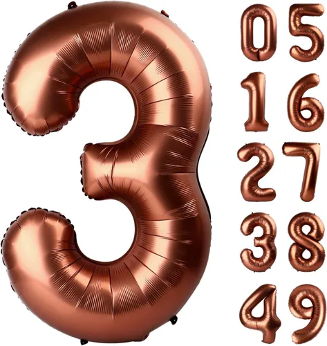 Vista 248 de Globo negro de 40 pulgadas con números del 0 al 9 (cero-nueve), globo de cumpleaños de gran tamaño, globo de helio de aluminio con números grandes