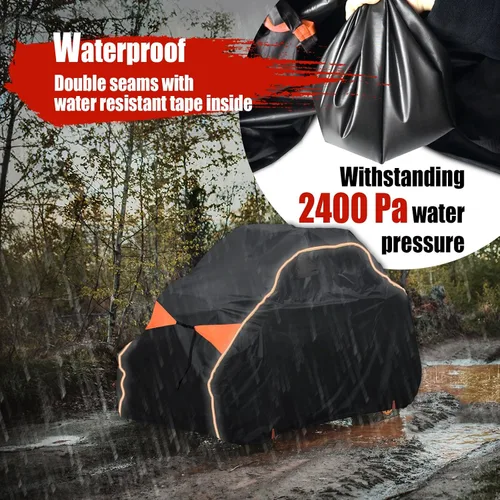 Vista 5 de IC ICLOVER Funda UTV, 2-3 plazas 600D resistente impermeable lado a lado, fundas UTV de dos plazas para exteriores compatibles con Polaris RZR