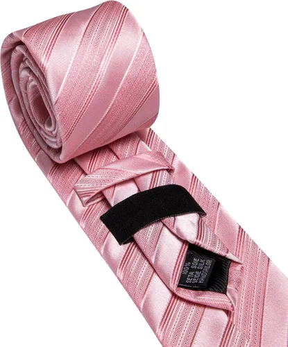 Vista 245 de Barry.Wang Juego de corbatas para hombre, corbata de seda a rayas, tejido a cuadros, gemelos formales, negocios, boda