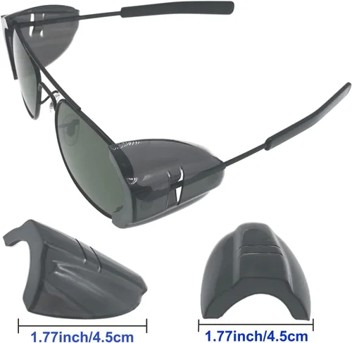 Vista 3 de 2 pares de protectores laterales de seguridad para gafas, protectores laterales deslizantes, se adaptan a marcos de anteojos medianos a grandes