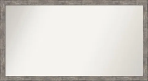 Vista 90 de Amanti Art Silver Bathroom Mirror for Over Sink, 26x45 Custom Made Marred Pewter Rectangle Vanity Mirror, Oversize Casual Wood Frame, Hangs Estaño
