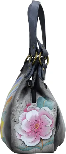 Vista 5 de Anna by Anuschka Bolso Hobo fruncido para mujer piel auténtica
