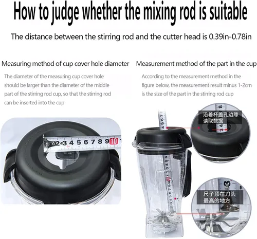 Vista 9 de Tamper de la licuadora, accesorios de la máquina de cocina Muddler plástico para mezclador de licuadora 9.4 in