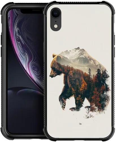 Vista 199 de Funda compatible con iPhone 8 Plus, diseño de oso de bosque otoñal, a prueba de golpes, antiarañazos, carcasa trasera de policarbonato duro