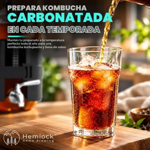 Vista 6 de Hemlock Home Brewing Envoltura térmica de Kombucha - Almohadilla de calentamiento para fermentación con control de temperatura