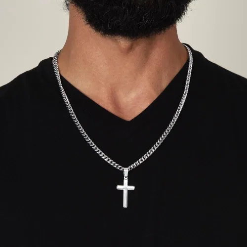 Vista 8 de Collar de cruz con texto en inglés "To My Son In Law de mamá, aniversario de boda de yerno, regalo de cruz de Navidad para yerno, collar de cruz