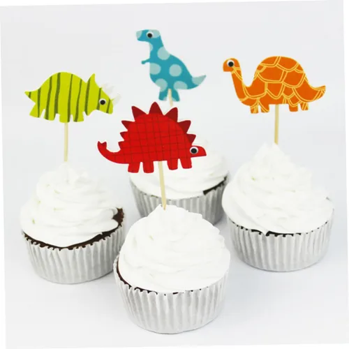 Vista 9 de 96pcs Dinosaur Cake Topper Paper Cartoon Decoration