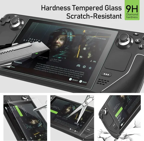 Vista 3 de ivoler Paquete de 3 Protector de pantalla de vidrio templado para cubierta de vapor de 7 pulgadas 2022 nueva versión, protector de pantalla