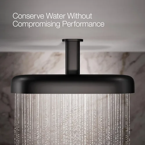 Vista 4 de KOHLER 26297-BL Statement™ Cabezal de lluvia oblongo, multifunción, 2.5 gpm, color negro mate