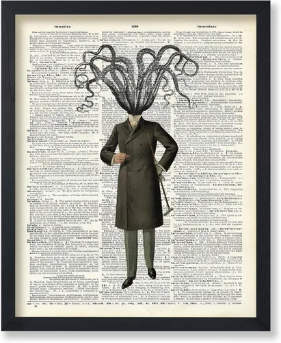 Vista 74 de Poster Master Póster de pulpo para parejas, póster de diccionario, arte Kraken, regalo romántico para él, ella, amantes, decoración náutica