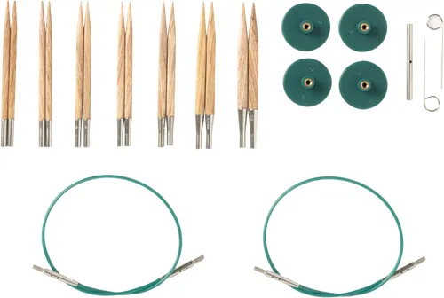 Vista 6 de Knit Picks Opciones Juego de agujas de tejer de madera intercambiables cuadradas cortas de 2-3/4" (Foursquare)