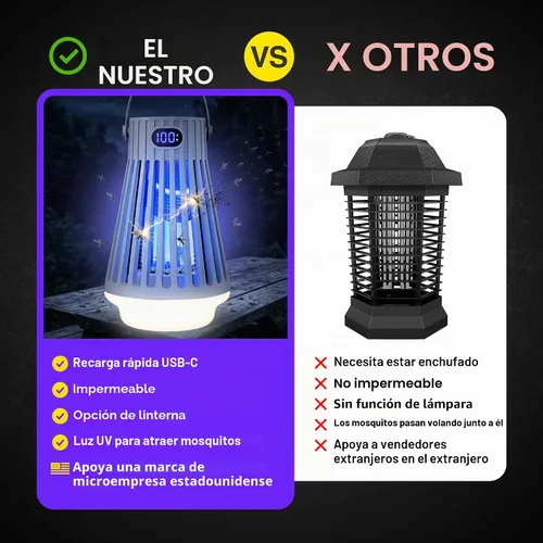 Vista 4 de Zap Zone Defender Bug Zapper Exterminador de mosquitos recargable