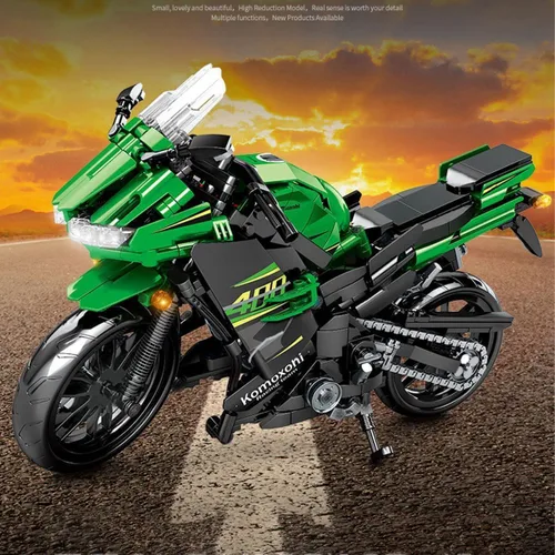 Vista 5 de Pasyru Technology - Juego de construcción de moto, 862 piezas para Kawasaki Ninja 400 modelos de construcción, juguete de construcción