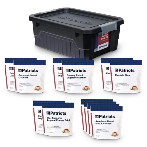 Vista 14 de 4Patriots suministro de alimentos para emergencias, kit de supervivencia para 72 horas, vida útil de 25 años, 16 porciones