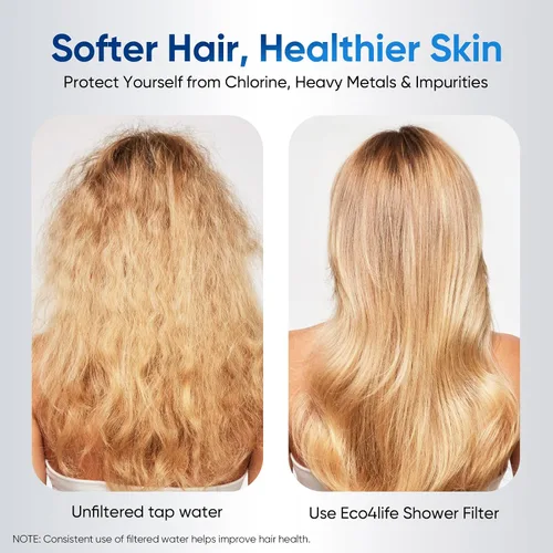 Vista 3 de eco4life Filtro de ducha - Filtro de cabezal de ducha de 25 etapas para agua dura, reduce el 99% del metal pesado, mejora la piel y el cabello