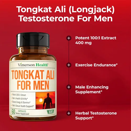 Vista 5 de Longjack Tongkat Ali para hombres Extracto 100:1 – Constructor muscular para hombres – Apoyo de energía y vitalidad – Fórmula diaria de fuerza