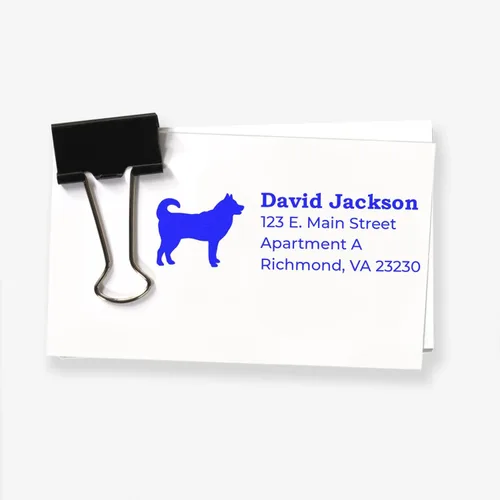 Vista 91 de Airedale Terrier Address Stamp, Custom Airedale Terrier Hand Stamp for Dog Lovers, Duo Rubber Return Address for Pet Owners