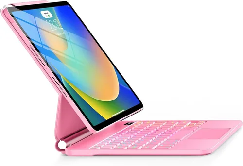 Vista 10 de Funda con teclado magnético mágico para iPad de 9ª generación con teclado para iPad 10.2 de 9ª/8ª/7ª generación y Air 3, Pro 10.5, trackpad