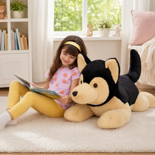 Vista 4 de MorisMos German Shepherd Stuffed Animal, 32 Inch Giant Stuffed Dog Plush Pastor alemán