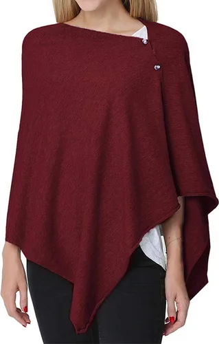 Vista 7 de stylesilove Multi-Use Knit Nursing Shawl Poncho Adjustable Buttons for Breastfeeding Protection Nursing Cover Infinity Scarf