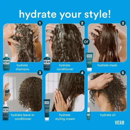 Vista 8 de VERB Hydrate Shampoo limpia el cabello seco y encrespado para reducir el encrespamiento y añadir humedad al cabello