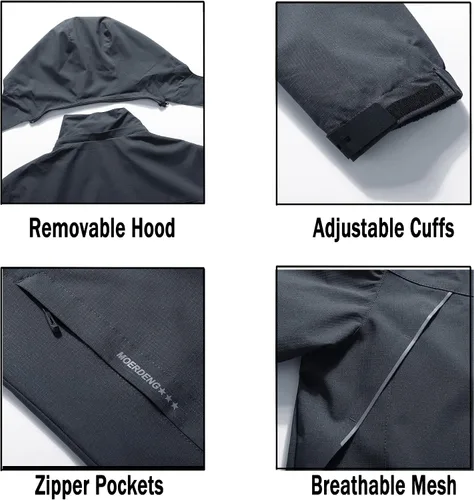 Vista 5 de Chaqueta impermeable y rompevientos para hombre ligera y transpirable
