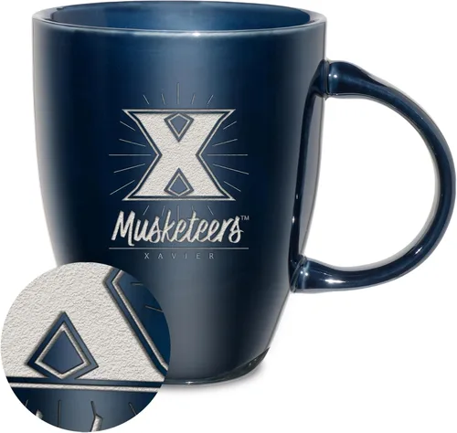 Vista 53 de Rico Industries - Taza de lustre cerámico con grabado láser de la NCAA de 18oz - Café-Té
