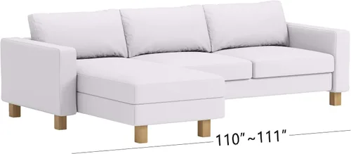 Vista 6 de Karlstad. Funda de recambio para sofá de tres asientos y chaise-lounge, de algodón denso IKEA Karlstad. Funda Algodón Gris Oscuro