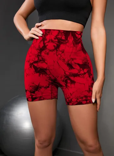 Vista 3 de OVESPORT Pantalones cortos de entrenamiento para mujer, con levantamiento de glúteos, cintura alta, para yoga, gimnasio, sin costuras, pantalones