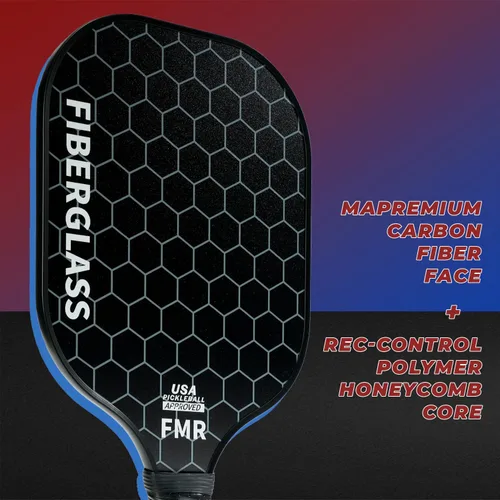 Vista 4 de Juego de 2 Palas de Pickleball con 4 Pelotas - Superficie de Fibra de Vidrio Aprobada por USAPA, Ligero, Agarre Antideslizante - Juego de Palas